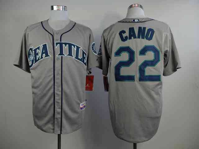 Men's Seattle Mariners #22 Robinson Cano Gray Jersey