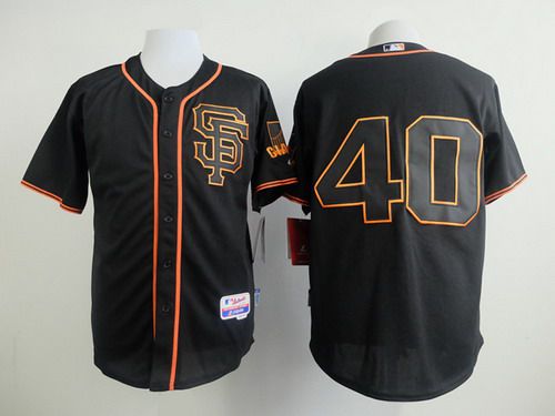 San Francisco Giants #40 Madison Bumgarner 2015 Black SF Edition Jersey