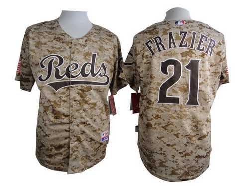 Men's Cincinnati Reds #21 Todd Frazier 2014 Camo Jersey