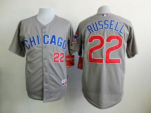 Men's Chicago Cubs #22 Addison Russell Gray Jersey