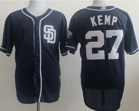 Men's San Diego Padres #27 Matt Kemp Navy Blue Jersey