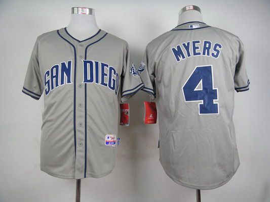 Men's San Diego Padres #4 Wil Myers Gray Jersey