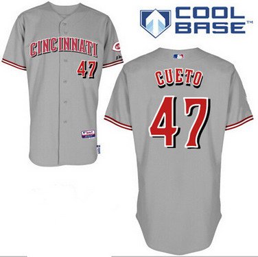 Men's Cincinnati Reds #47 Johnny Cueto Gray Jersey