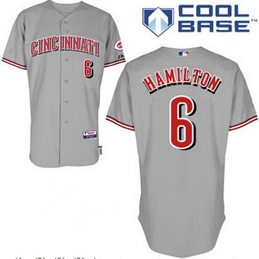 Men's Cincinnati Reds #6 Billy Hamilton Gray Jersey