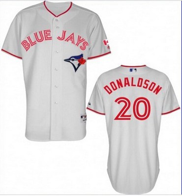 Men's Toronto Blue Jays #20 Josh Donaldson 2015 Canada Day White Jersey