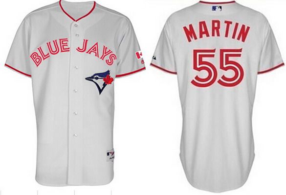 Men's Toronto Blue Jays #55 Russell Martin 2015 Canada Day White Jersey