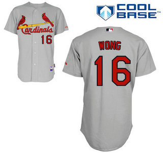 St. Louis Cardinals #16 Kolten Wong Gray cool base Baseball jersey