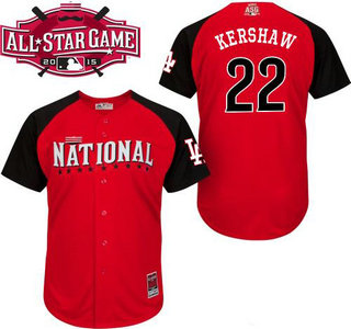 National League Los Angeles Dodgers #22 Clayton Kershaw Red 2015 All-Star Game Player Jersey