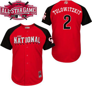 National League Colorado Rockies #2 Troy Tulowitzki Red 2015 All-Star BP Jersey