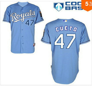 Kansas City Royals #47 Johnny Cueto Alternate Light Blue MLB Cool Base Jersey