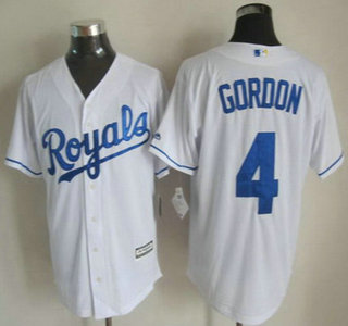 Kansas City Royals #4 Alex Gordon 2015 White Jersey