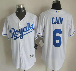 Kansas City Royals #6 Lorenzo Cain 2015 White Jersey