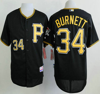 Pittsburgh Pirates #34 A. J. Burnett Black Jersey