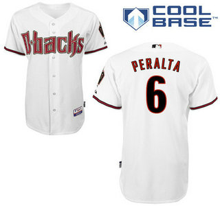 Men's Arizona Diamondbacks #6 David Peralta Home White Cool Base Jersey