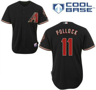 Men's Arizona Diamondbacks #11 A. J. Pollock Alternate Black MLB Cool Base Jersey