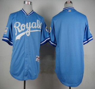 Men's Kansas City Royals Blank 1985 Turn Back The Clock Blue Jersey