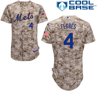 Men's New York Mets #4 Wilmer Flores Alternate Camo MLB Cool Base Jersey