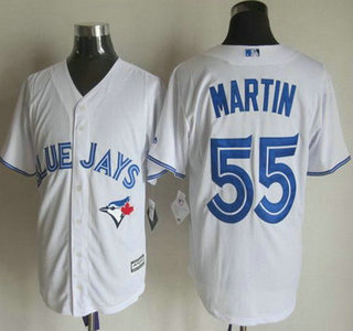 Men's Toronto Blue Jays #55 Russell Martin Home White 2015 MLB Cool Base Jersey