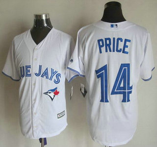 Men's Toronto Blue Jays #14 David Price Home White 2015 MLB Cool Base Jersey