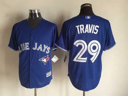 Men's Toronto Blue Jays #29 Devon Travis Alternate Blue 2015 MLB Cool Base Jersey