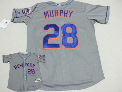 Men's New York Mets #28 Daniel Murphy Gray Road 2015 MLB Cool Base Jersey