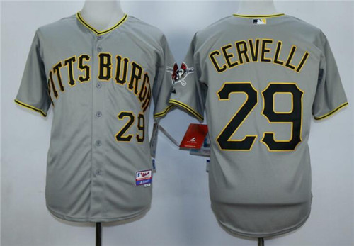 Men's Pittsburgh Pirates #29 Francisco Cervelli Gray Cool Base Jersey