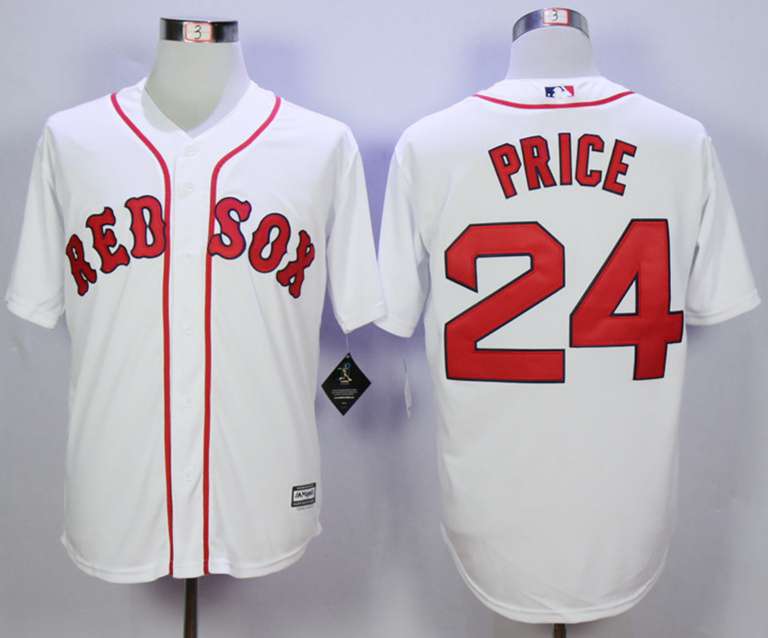 Men's Boston Red Sox #24 David Price White New Cool Base Jersey