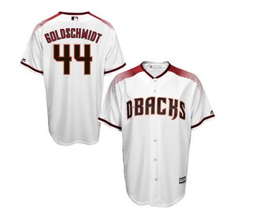 Men's Arizona Diamondbacks#44 Paul Goldschmidt Majestic White Official Cool Base Player Jersey