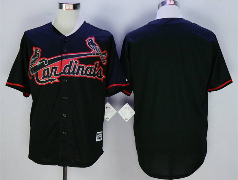 Men's St. Louis Cardinals Blank Black New Cool Base Jersey