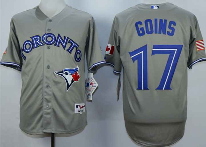 Men's Toronto Blue Jays #17 Ryan Goins Grey Cool Base Jersey