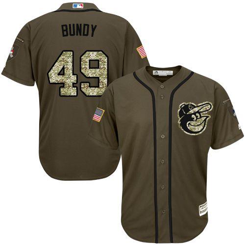 Baltimore Orioles #49 Dylan Bundy Green Salute to Service Stitched MLB Jersey