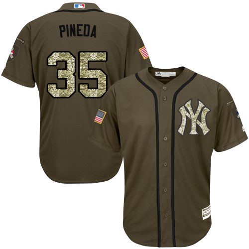 New York Yankees #35 Michael Pineda Green Salute to Service Stitched MLB Jersey