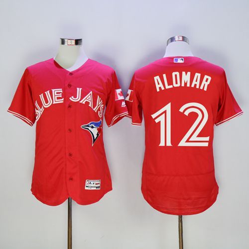 Blue Jays #12 Roberto Alomar Red Flexbase Authentic Collection Canada Day Stitched MLB Jersey