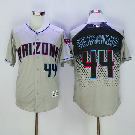 Men's Arizona Diamondbacks #44 Paul Goldschmidt Gray Capri 2016 Flexbase Majestic Baseball Jersey