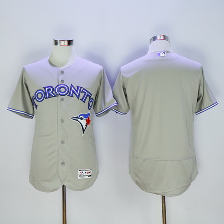 Men's Toronto Blue Jays Blank Gray 2016 Flexbase Majestic Baseball Jersey