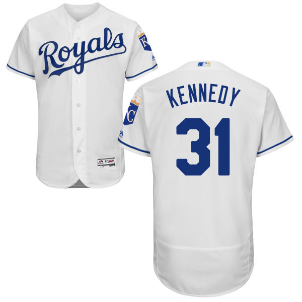 Men's Kansas City Royals #31 Ian Kennedy Majestic White 2016 Flexbase Authentic Collection Jersey