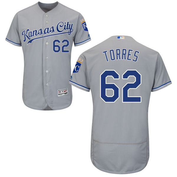 Men's Kansas City Royals #62 Ramon Torres Majestic Gray 2016 Flexbase Authentic Collection Jersey