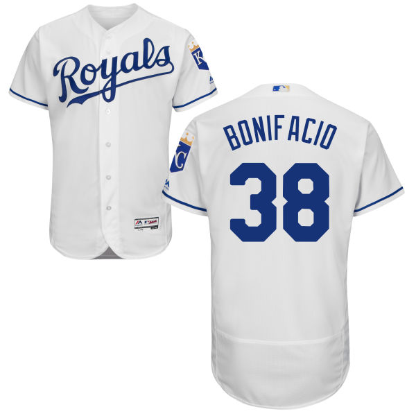 Men's Kansas City Royals #38 Jorge Bonifacio Majestic White 2016 Flexbase Authentic Collection Jersey