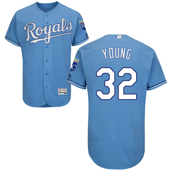 Men's Kansas City Royals #32 Chris Young Majestic Light Blue 2016 Flexbase Authentic Collection Jersey