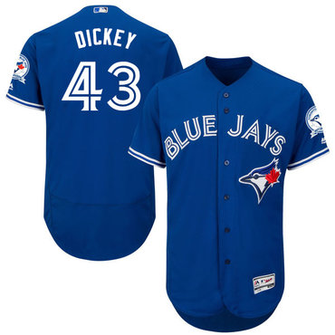 Men's Toronto Blue Jays #43 R.A. Dickey Royal Blue 2016 Flexbase Majestic Baseball Jersey