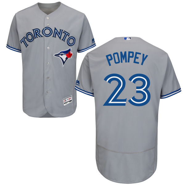 Men's Toronto Blue Jays #23 Dalton Pompey Gray Road 2016 Flexbase Majestic Baseball Jersey