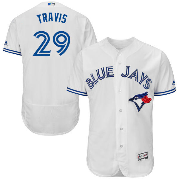 Men's Toronto Blue Jays #29 Devon Travis White Home 2016 Flexbase Majestic Baseball Jersey