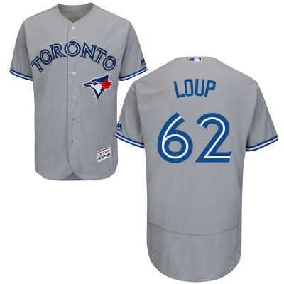 Men's Toronto Blue Jays #62 Aaron Loup Gray Road 2016 Flexbase Majestic Baseball Jersey