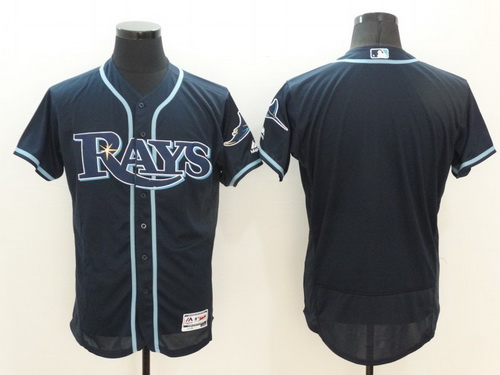 Men's Tampa Bay Rays Blank Navy Blue 2016 Flexbase Majestic Baseball Jersey