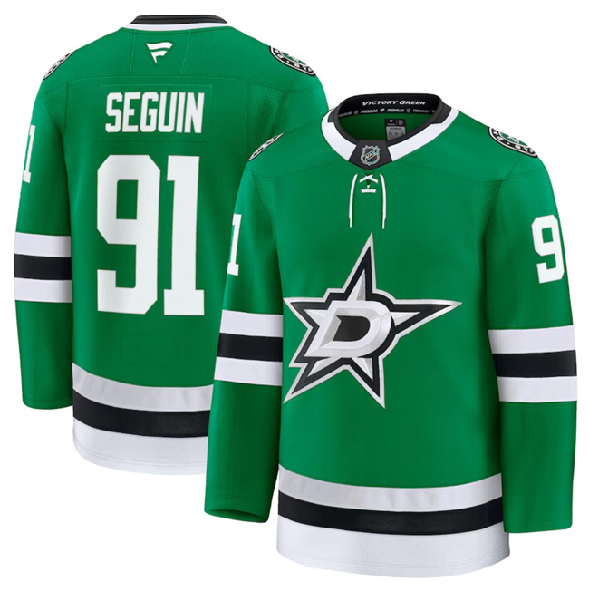 Men's Dallas Stars #91 Tyler Seguin Green 2024-25 Home Stitched Hockey Jersey