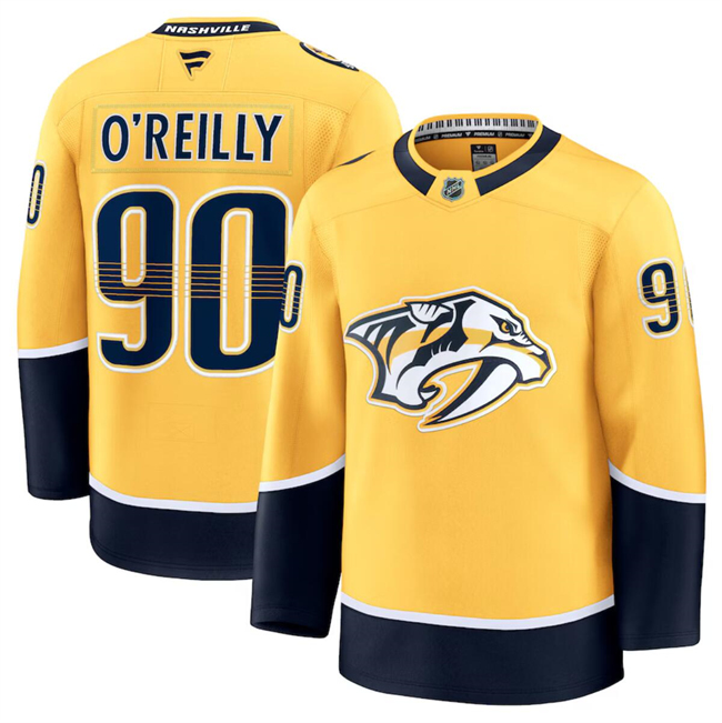 Men's Nashville Predators #90 Ryan O'Reilly Gold 2024-25 Home Stitched Hockey Jersey