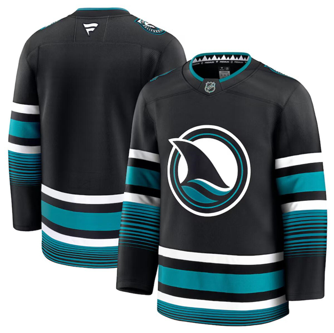 Men's San Jose Sharks Blank Black 2024-25 Alternate Stitched Hockey Jersey