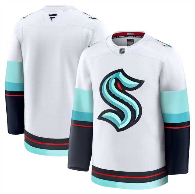 Men's Seattle Kraken Blank White 2024-25 Away Stitched Hockey Jersey