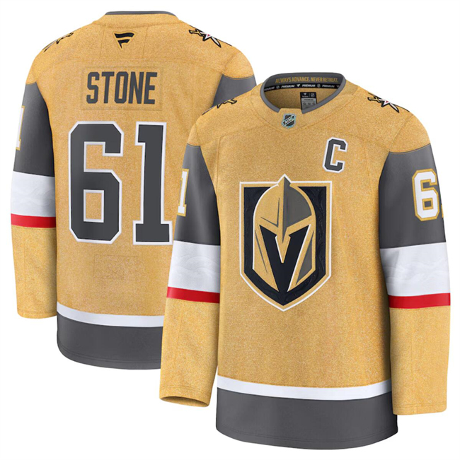 Men's Vegas Golden Knights #61 Mark Stone Gold 2024-25 Home Stitched Hockey Jersey