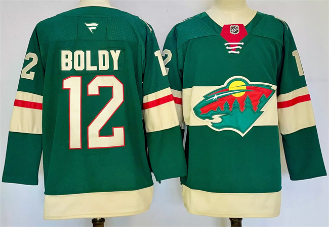 Men's Minnesota Wild #12 Matt Boldy Green 2024-25 Home Stitched Hockey Jersey